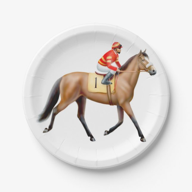 Trotting Thoroughbred-Rennpferd-Papier-Teller Pappteller (Vorderseite)