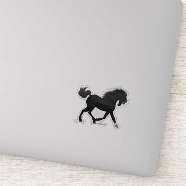 Trottoire Black Horse mit Star & Sock Black Beauty Aufkleber (Detail)