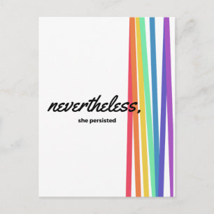 Trotzdem PERSISTIERTE sie mit Regenbogen Postkarte
