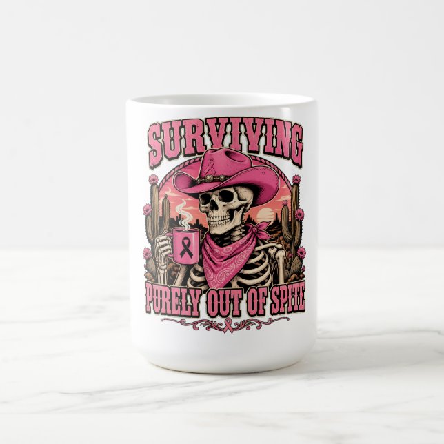 Trotziger Überlebender Western-Skelett  Kaffeetasse (Mittel)