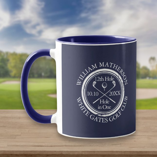 Trou bleu marine en une seule Mug de golf personna (Créateur téléchargé)