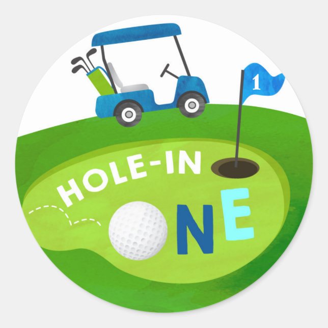 Trou De Golf En Un Anniversaire Par-Tee Stickers F (Devant)