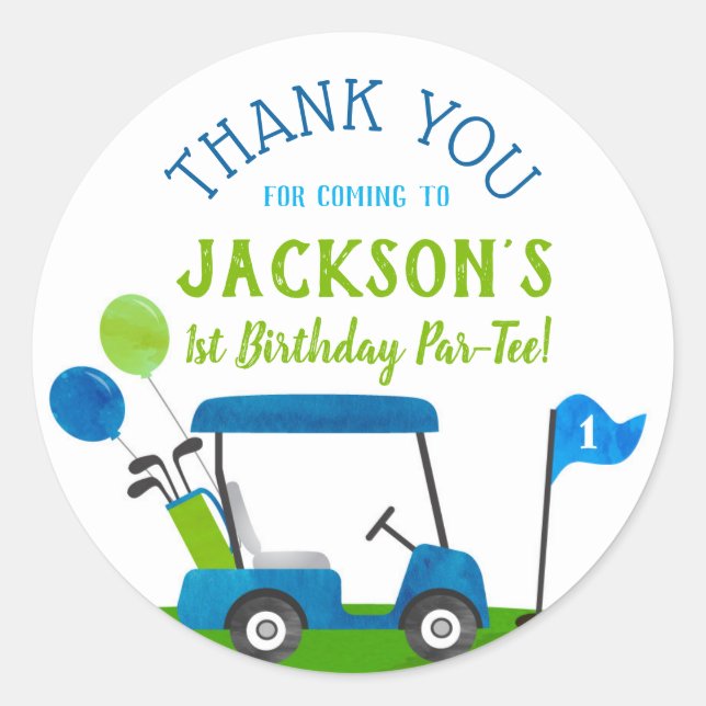 Trou De Golf En Un Anniversaire Par-Tee Stickers F (Devant)