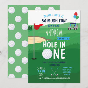 Trou de golf en un premier anniversaire Invitation