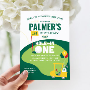 Trou de golf en une invitation d'anniversaire