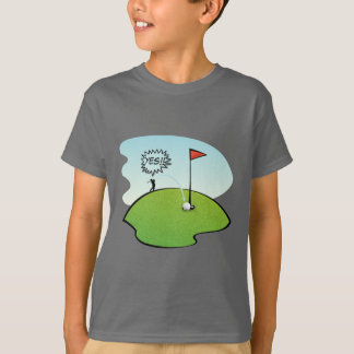 TROU DRÔLE DE BOULE DE GOLF DANS UN, T-SHIRT DE