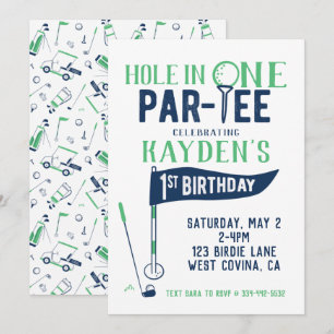 Trou en un Doodle Golf Première Invitation d'anniv