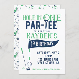 Trou en un Doodle Golf Première Invitation d'anniv