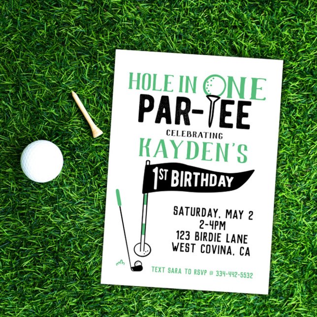 Trou en un Doodle Golf Première Invitation d'anniv (Créateur téléchargé)