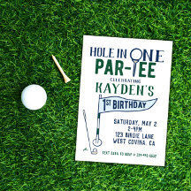 Trou en un Doodle Golf Première Invitation d'anniv