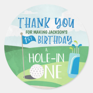 Trou en un Étiquette rond, Merci de golf