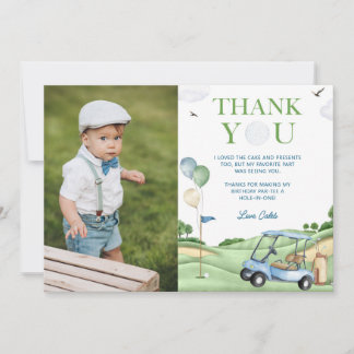 Trou en un Golf 1er anniversaire Carte de remercie