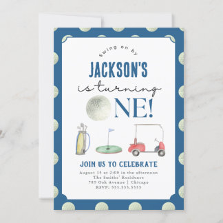 Trou en un Golf Boy 1er Invitation anniversaire