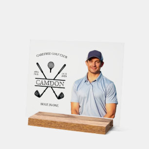 Trou en un Golfer Photo Award Symbole acrylique