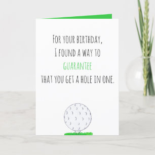 Trou en une seule carte d'anniversaire de golf