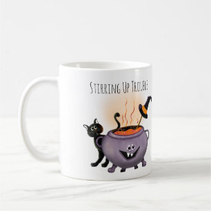 Trouble Black Cat & Hexen Halloween Kaffeetasse