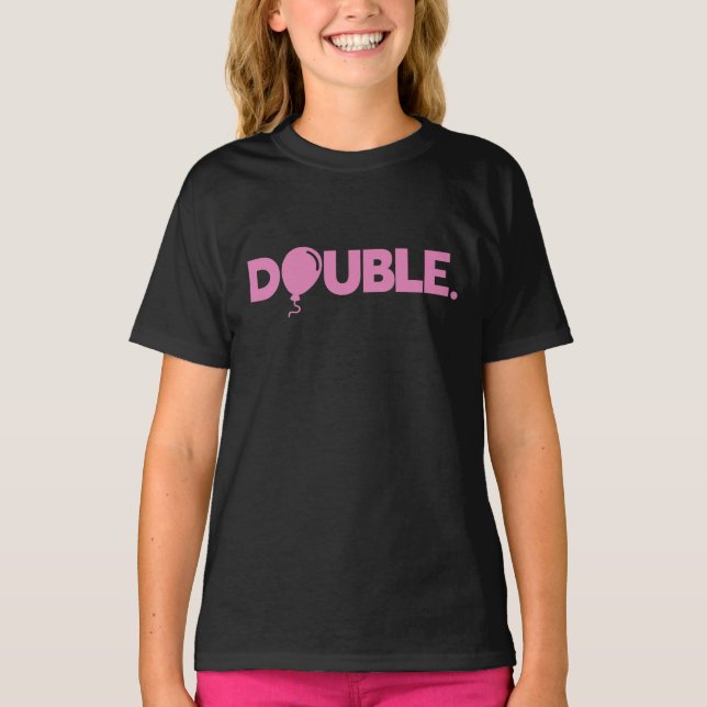 Trouble Double Funny Vater Son Daughter Match T-Shirt (Vorderseite)