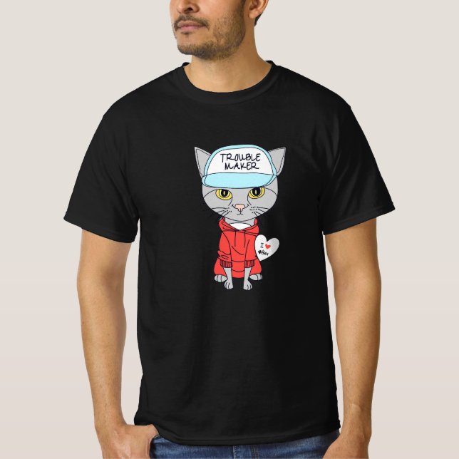 trouble maker catlover  T-Shirt (Vorderseite)
