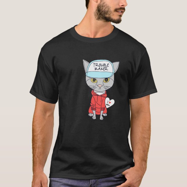 trouble maker catlover  T-Shirt (Vorderseite)