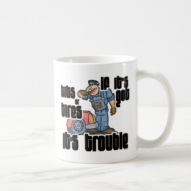 Troubled Mechanic Funny Mechanic Kaffeetasse (Rechts)