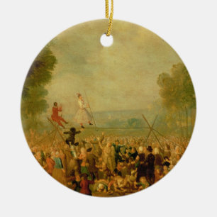 Troupe der Schauspieler darstellend auf einem Keramikornament