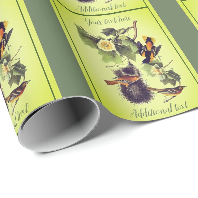 Troupial Oriole Audubon Birds Art Personalisiert Geschenkpapier (Rolleneckpunkt)