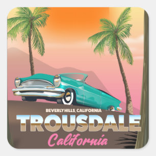 Trousdale Beverly Hügel California Quadratischer Aufkleber