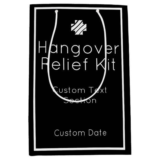 Trousse de secours Hangover Sac cadeau noir et bla (Devant)