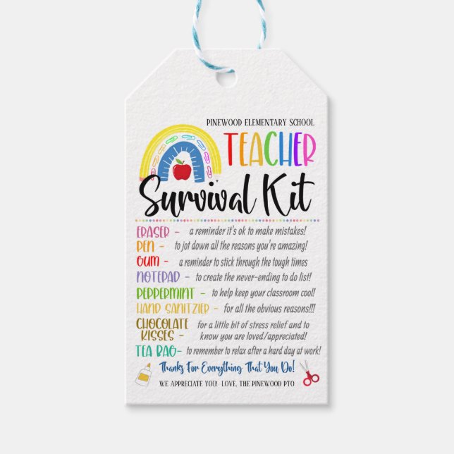 Trousse de survie pour l'enseignant étiquette cade (Devant)