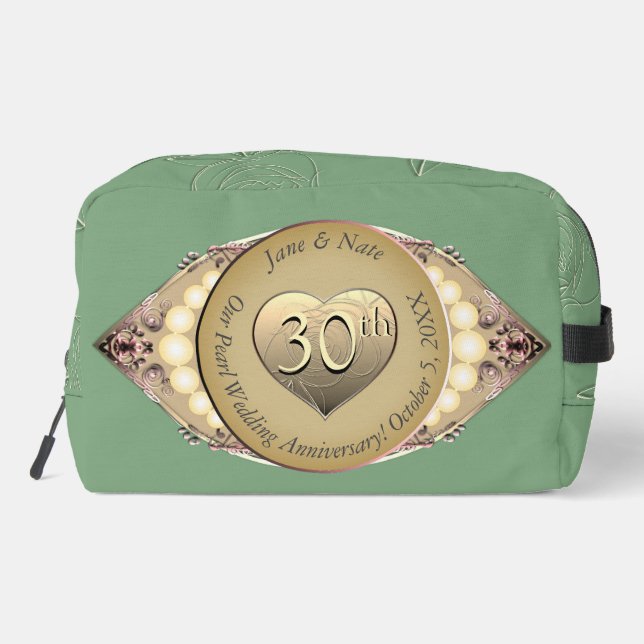 Trousse De Toilette 30e/12e perle Anniversaire d'accessoires Pouch (Verso)