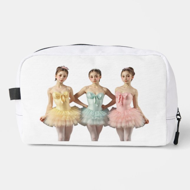 Trousse De Toilette  3 preciosas bailarinas con colores suaves (Recto)