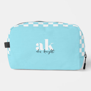 Trousse De Toilette À damiers Monogramme de signature rétro