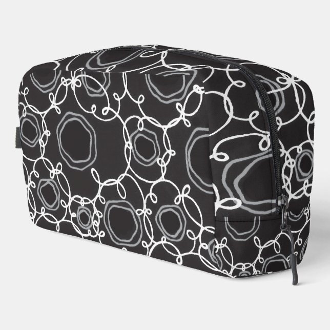 Trousse De Toilette Abstract Floral Matrix (Charcoal) Fine Art (Coin droit)