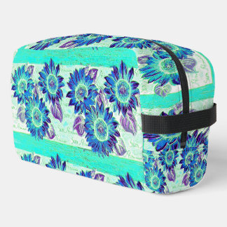 Trousse De Toilette Abstract Sunflowers in shades of blue