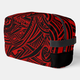 Trousse De Toilette Abstrait Tribal Noir Et Rouge