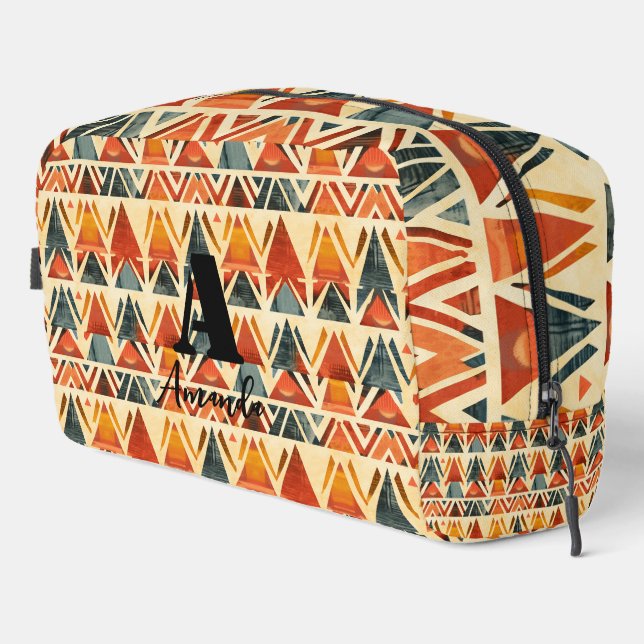 Trousse De Toilette Afrique Amhara Éthiopie Motif ethnique géométrique (Coin droit)