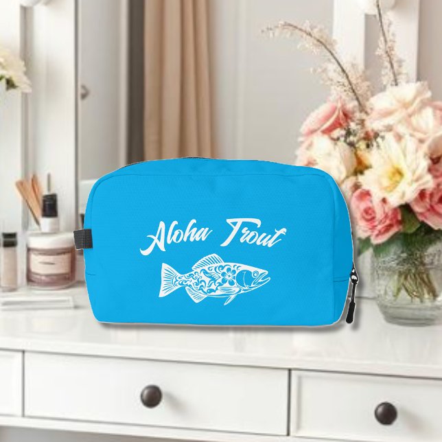 Trousse De Toilette Aloha Trout-Blue Hawaiian (Aloha Trout Fisherman Trend Hawaiian Fish Beach Summer Toiletry Bag Light Blue)