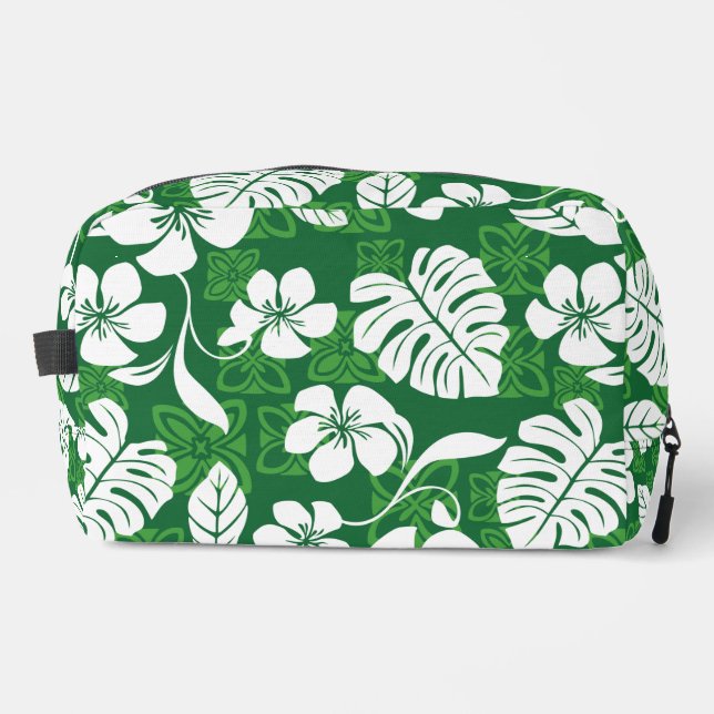 TROUSSE DE TOILETTE ALOHA VENDREDI MOTIF EN VERT (Recto)