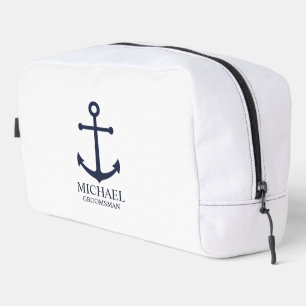 Trousse De Toilette Ancre Bleue marine Nautique Groomsmen personnalisé