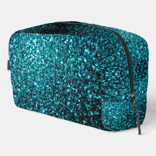 Trousse De Toilette Aqua bleu imitation parties scintillant scintille
