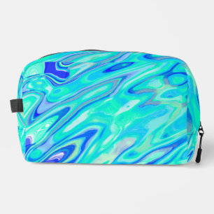 Trousse De Toilette Aqua Blue Marble Texture Abstrait Motif liquide