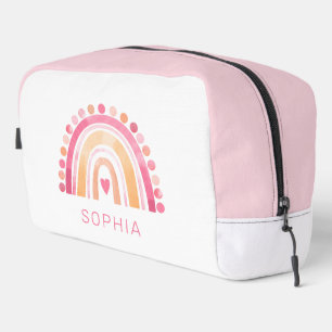 Trousse De Toilette Aquarelle arc-en-ciel rose