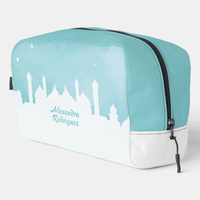 Trousse De Toilette Aquarelle Turquoise Arabian Nights (Coin droit)
