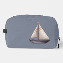 Bateau à voile marron et nom sur fond gris