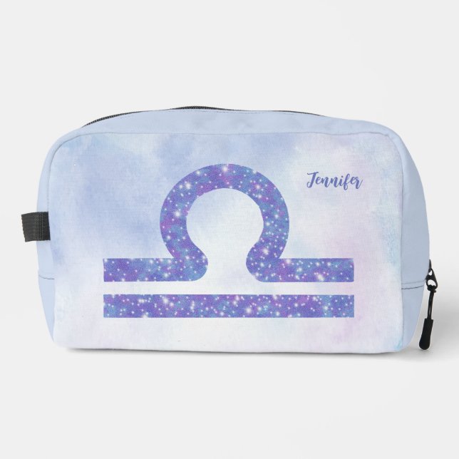 Trousse De Toilette Belle Libra Astrologie Signe Personnalisé Violet (Recto)