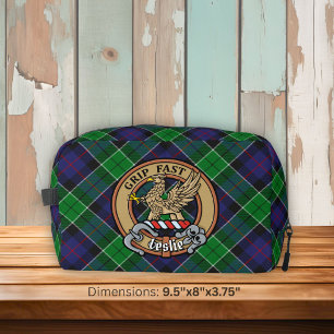 Trousse De Toilette Blason de Clan Leslie sur tartan de chasse