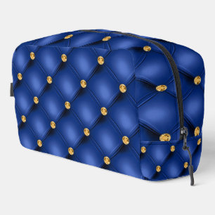 Trousse De Toilette Bleu et Or Diamant Touffeté