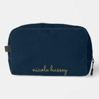 Bleu Nuit Or Script  | Monogramme Moderne Élégant