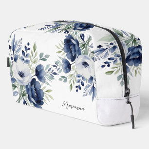 Trousse De Toilette Bouquet floral bleu et blanc