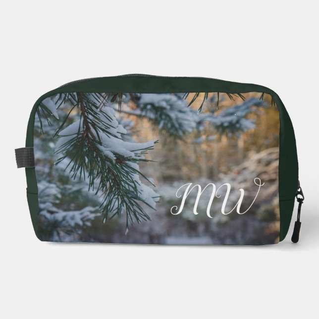 Trousse De Toilette Branches de pin couvertes de neige (Recto)